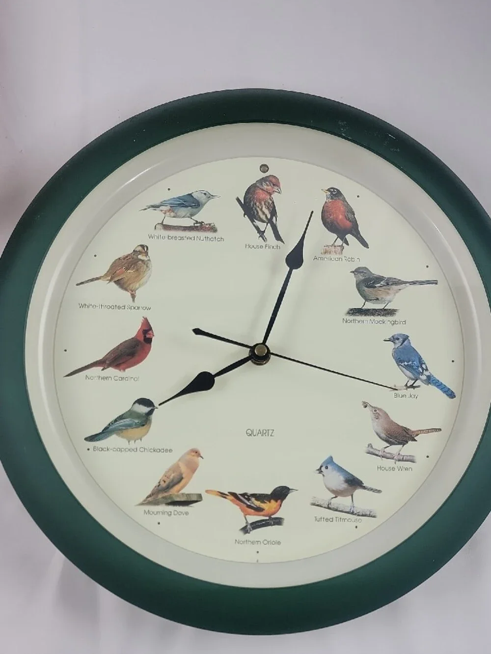 Audubon Bird Clock Singing Sounds National Society 13 1/4